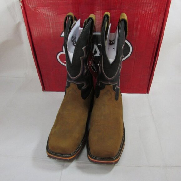 Justin Men's 11" Resistor Comp Toe Boots Caramel Brown Cowhide CR4012 - Picture 3 of 5